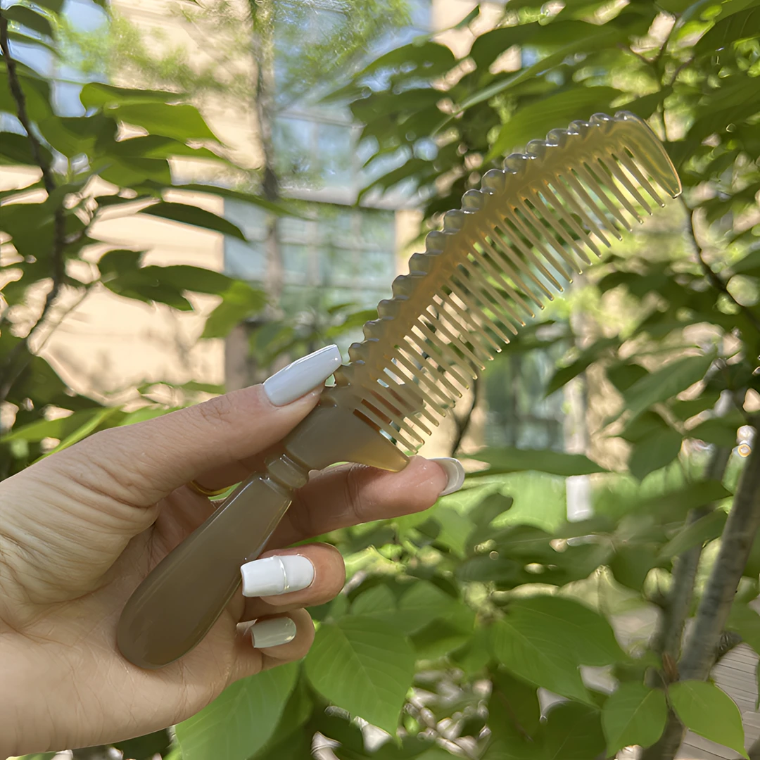 （名匠）精品水牛角制品波浪短齿梳18公分左右男女通用款手工制作