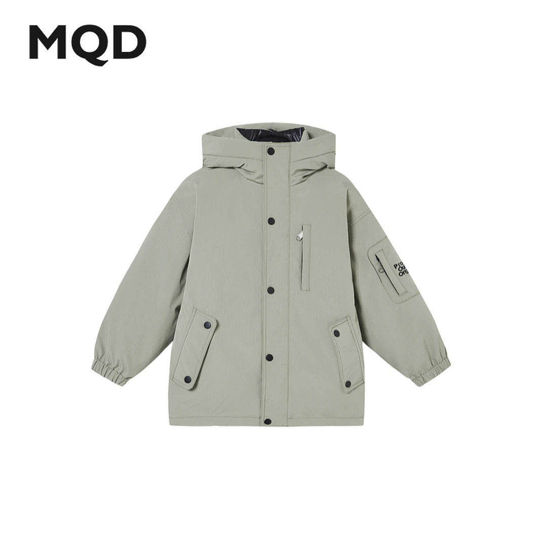 MQD童装冬季新品户外工装风加厚保暖连帽羽绒服DC4411318