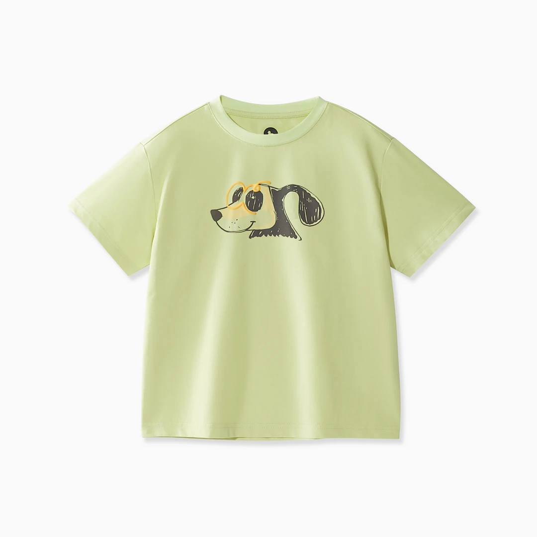 MQD童装儿童24夏新款潮酷休闲卡通印花短袖T恤圆领白色9642W0331