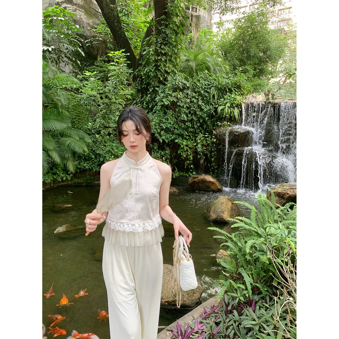 LZ00706鹿阿姨卓叔叔◆百搭复古风休闲裤女夏季杏色高级感直筒裤
