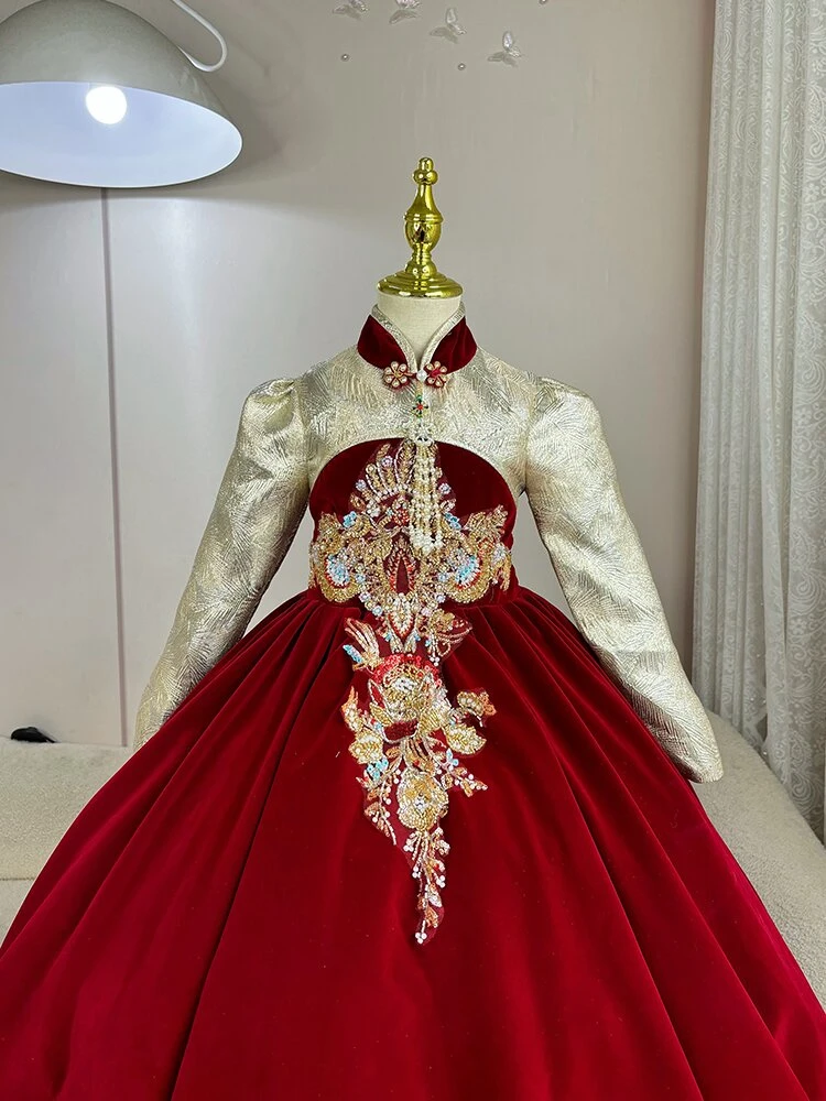 【锦绣年华】女童主持人晚礼服钢琴演出服儿童公主裙生日宴