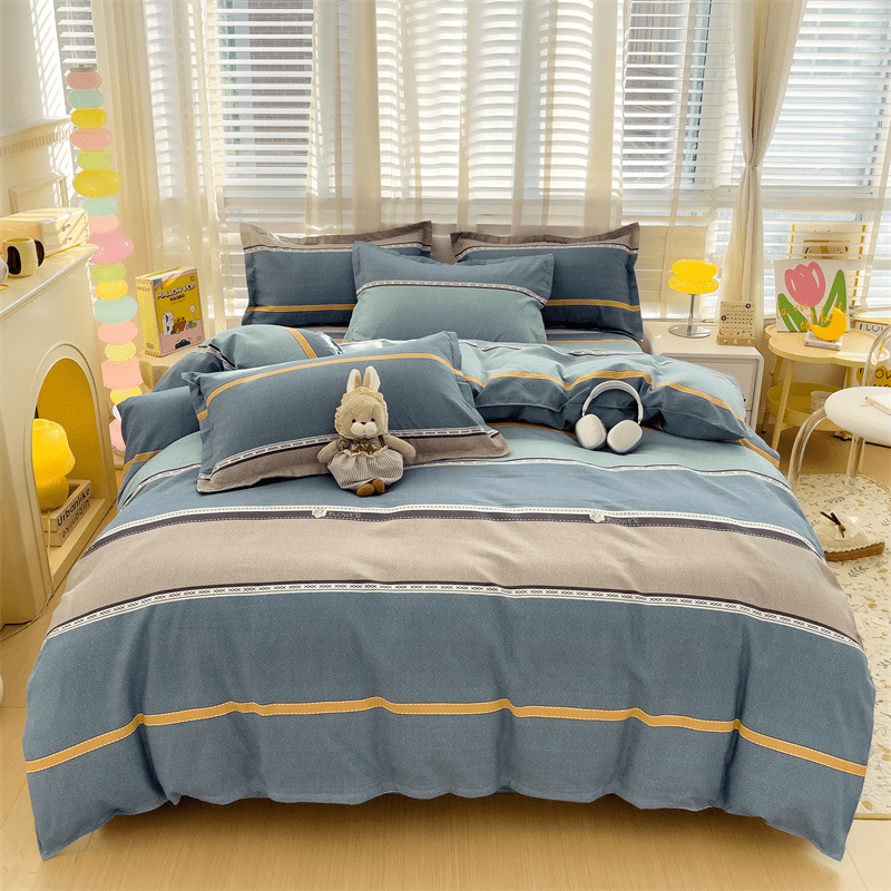 斜纹四件套加厚磨毛印花亲肤四季通用小清新单人学生宿舍床上用品