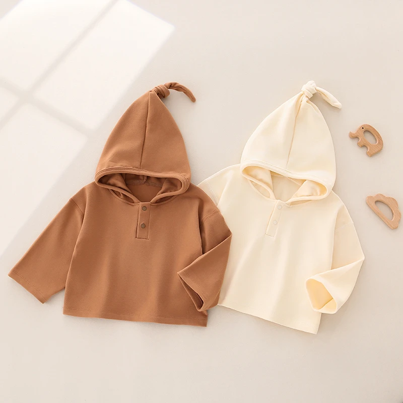 巫师帽婴幼儿上衣男女宝宝内搭打底无骨新生儿衣服