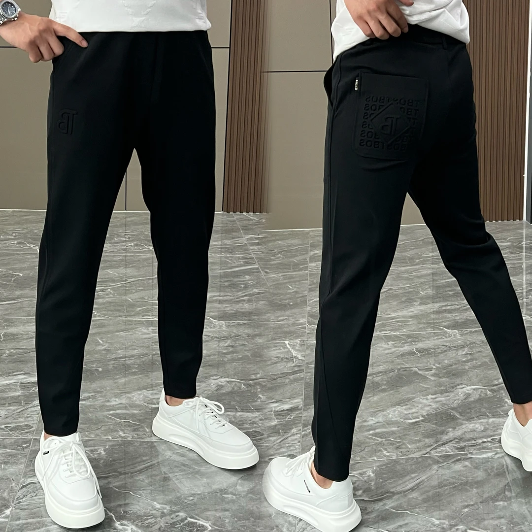 2301男士2024潮流百搭韩版时尚修身休闲裤-经典散口夏季卫裤