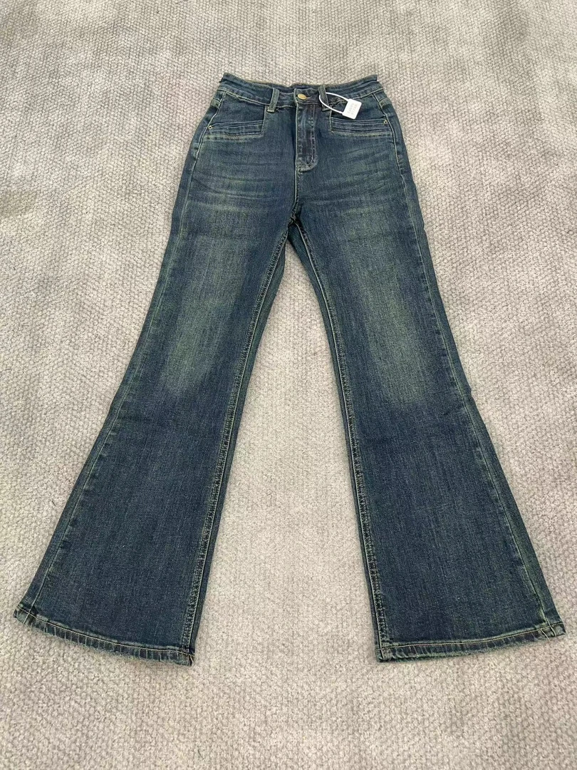 【永】【孤品】2024秋冬新款修身高腰时尚显瘦微喇牛仔裤