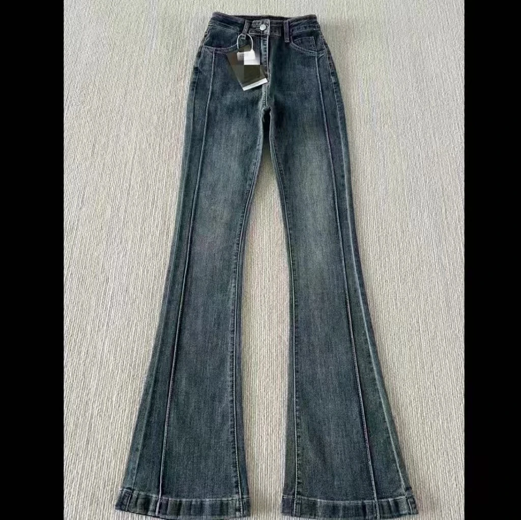 【淑】【孤品】2024秋季新款女装阔腿喇叭牛仔长裤