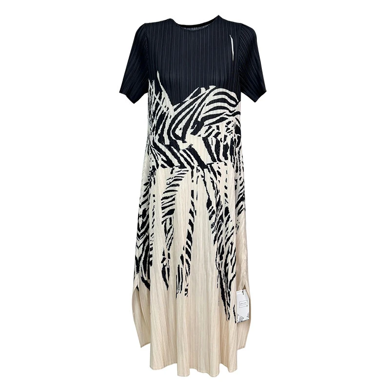 【901-1000】印花褶皱连衣裙