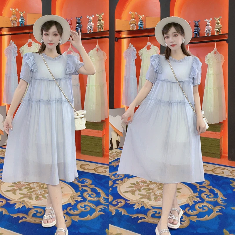 温柔风蝴蝶节系带连衣裙