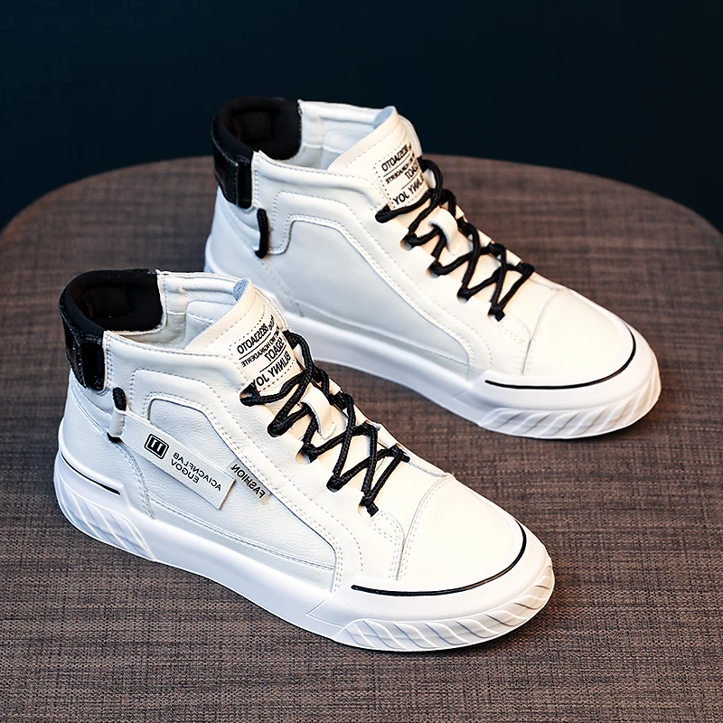 高帮女鞋子春季新款小白板鞋百搭休闲鞋内增高韩版平底高帮鞋