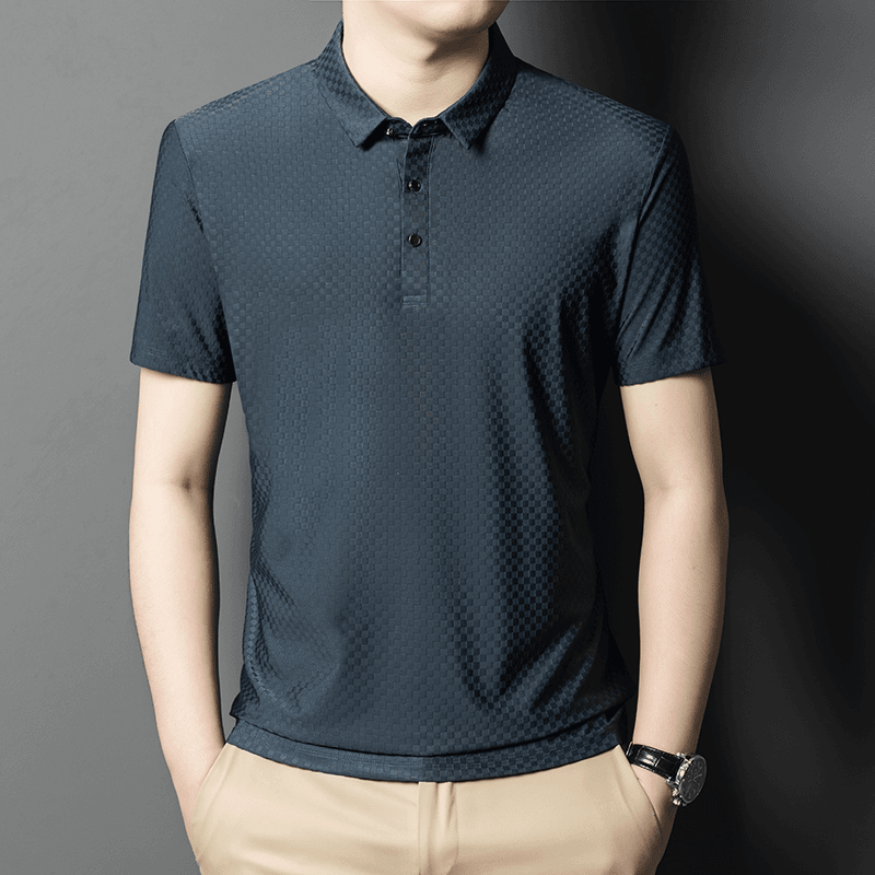 啄木鸟男士短袖T恤2024夏季新款透气弹力免烫POLO衫男时尚