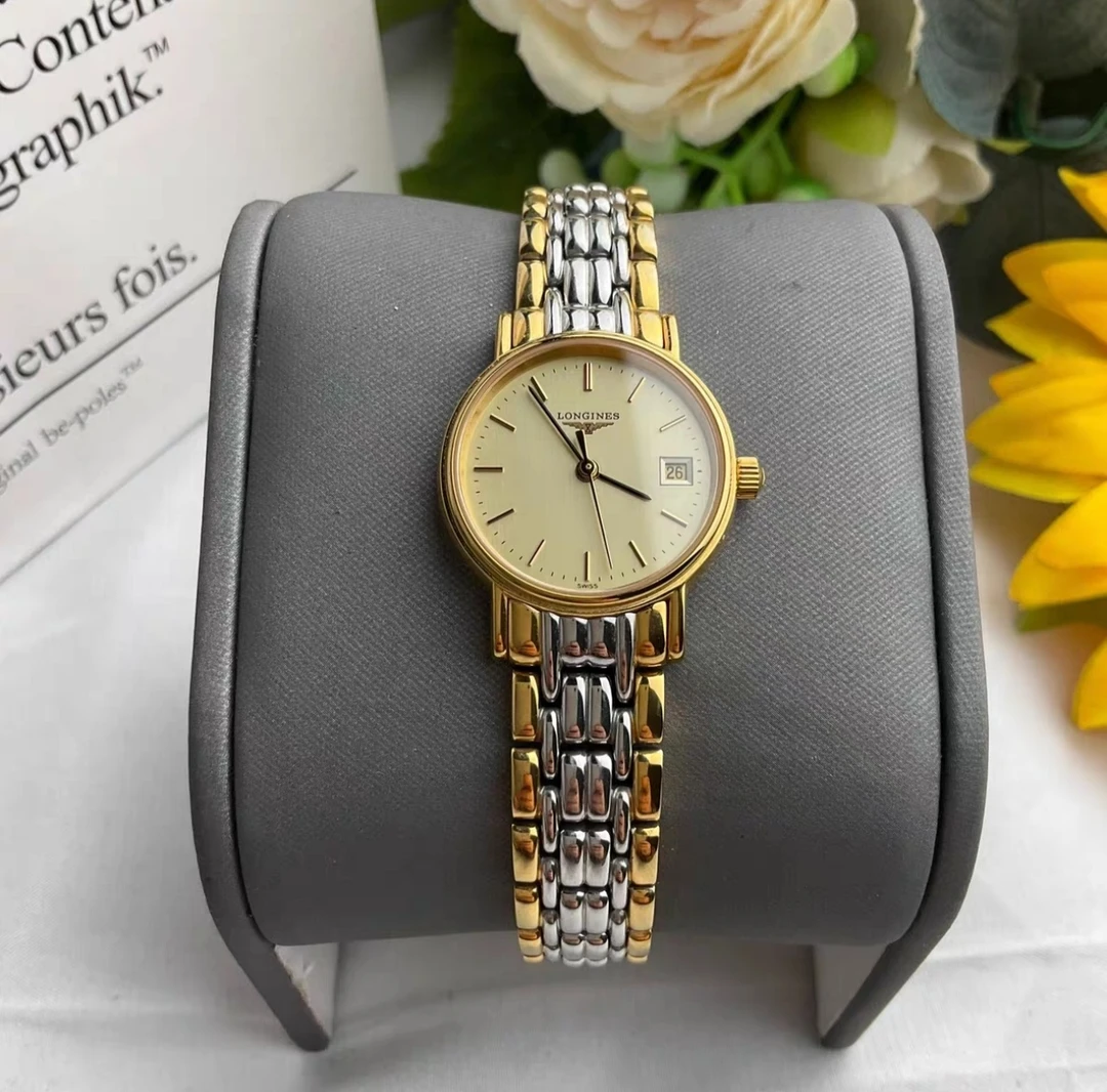 95新 Longines/浪琴 /瑰丽220金盘女表/表径23.5/公价8500
