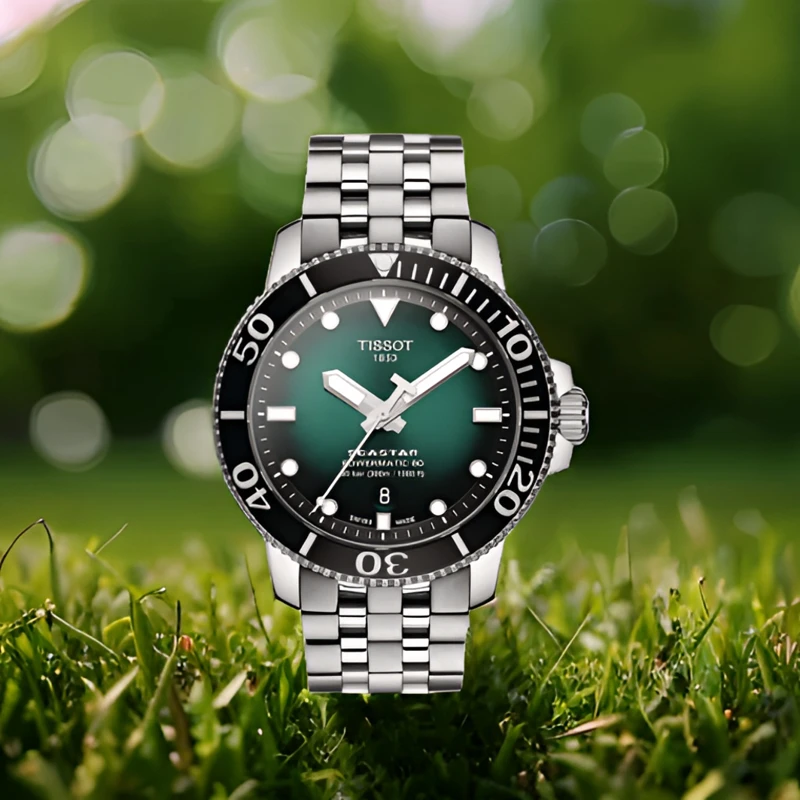 99新 Tissot/天梭 /新款绿盘海星深度防水300米/表径43/公价6950