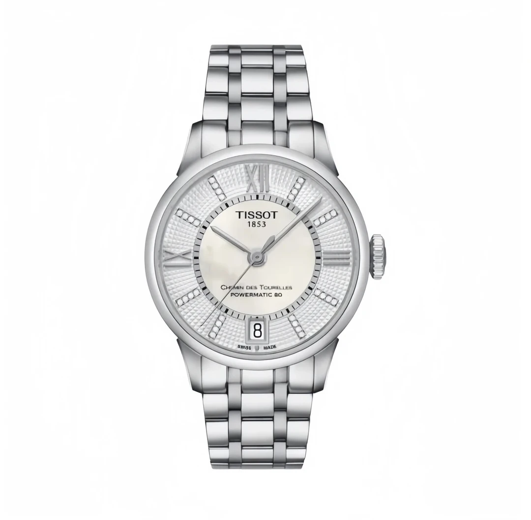 95新 Tissot/天梭 /杜鲁尔贝母钻刻女表/表径33/公价7750