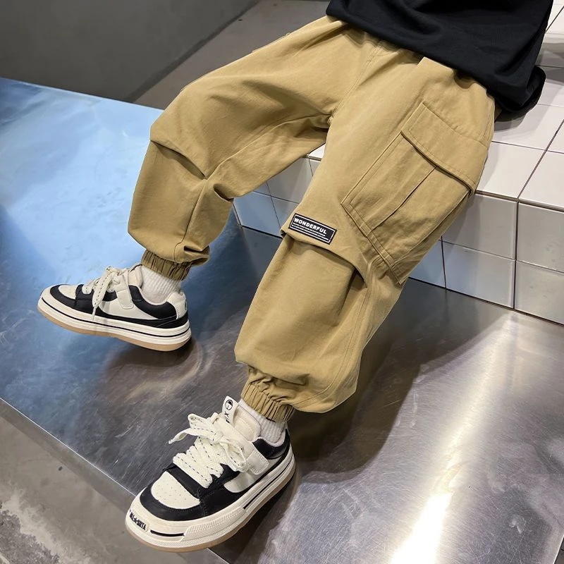 男童裤子春秋款新款中大童潮帅气时髦长裤儿童秋季休闲工装裤洋气