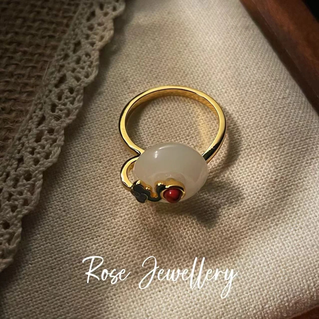 铜合金琉璃戒指 J2102外贸高奢简约百搭轻奢气质戒指【Ring】