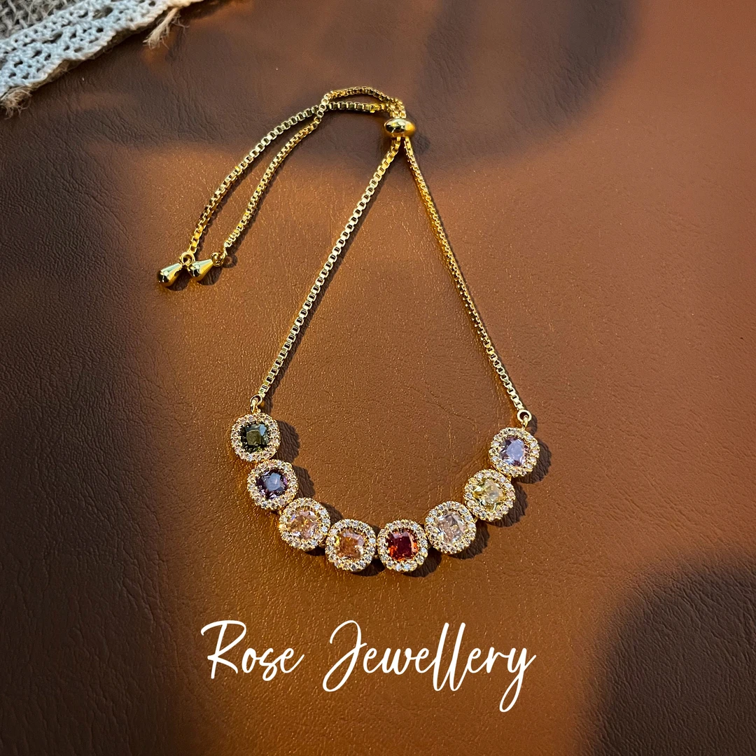 铜合金仿水晶手链 SL0043801外贸高奢简约百搭轻奢手链【Bracelet】