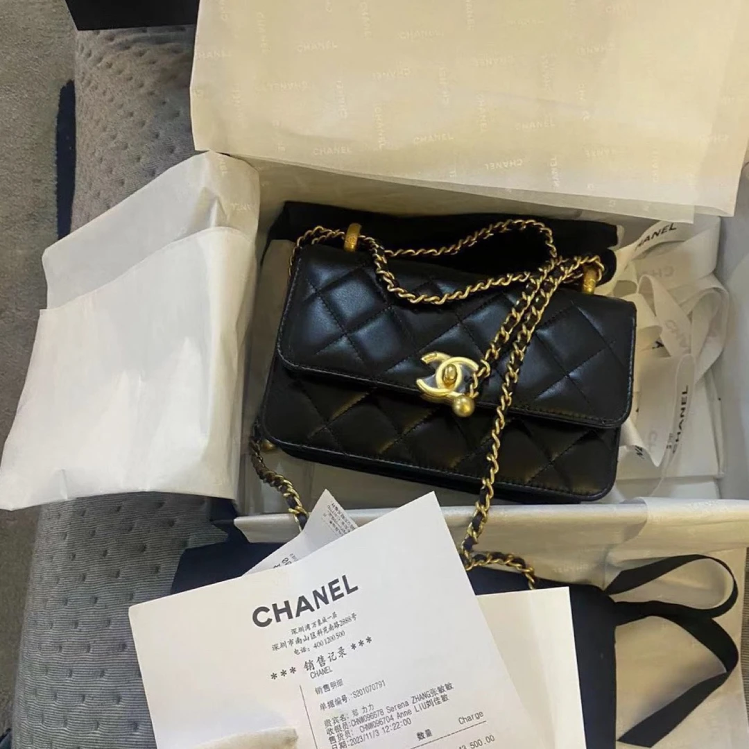 99新 Chanel/香奈儿 Chanel 19 双金珠 黑金