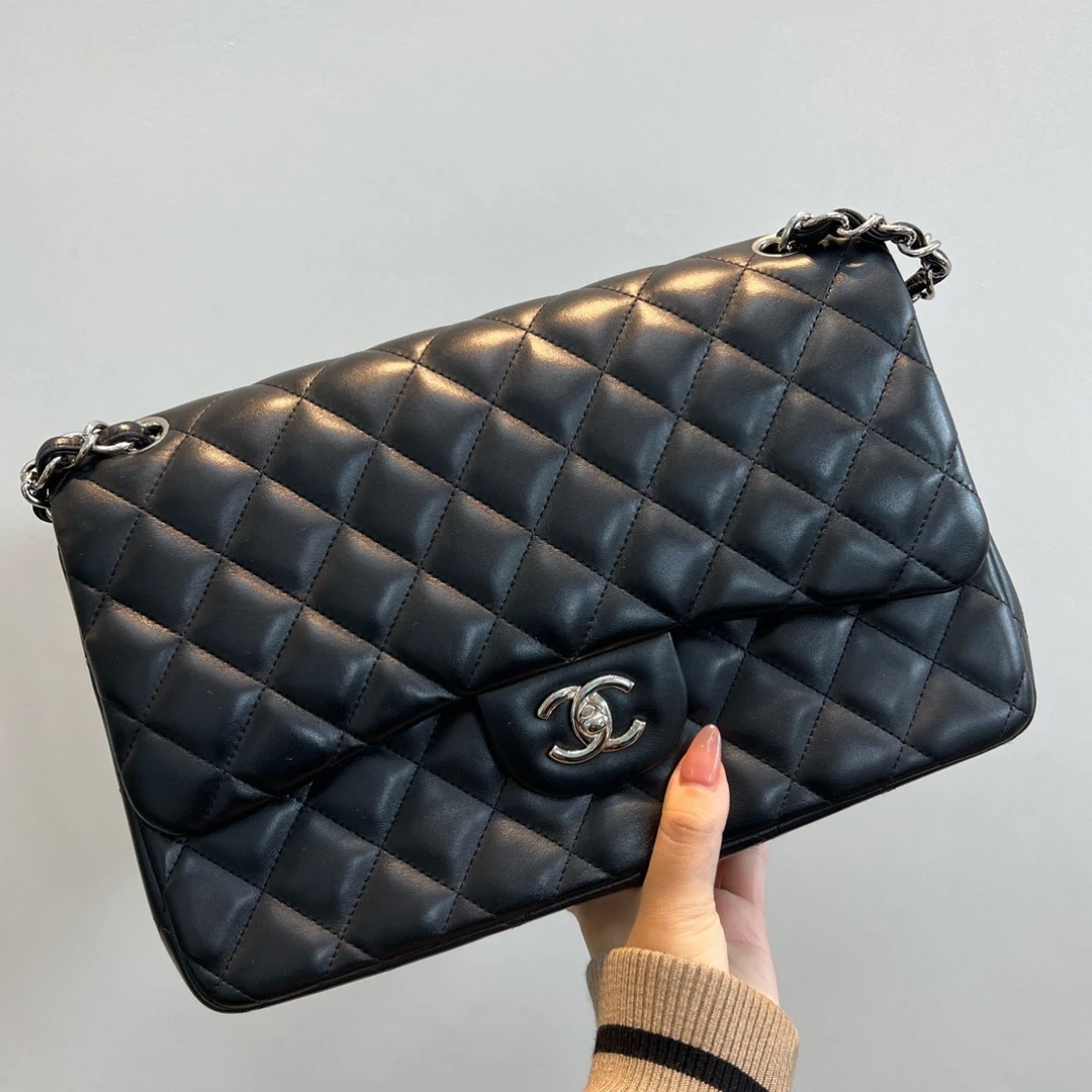 95新 Chanel/香奈儿 Chanel黑银羊jumbo