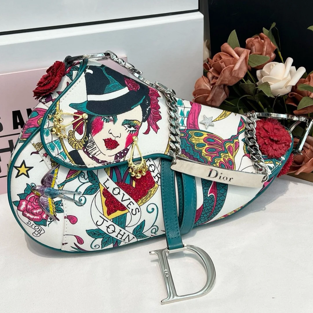 95新 DIOR/迪奥 中古西班牙女郎马鞍包单肩腋下包