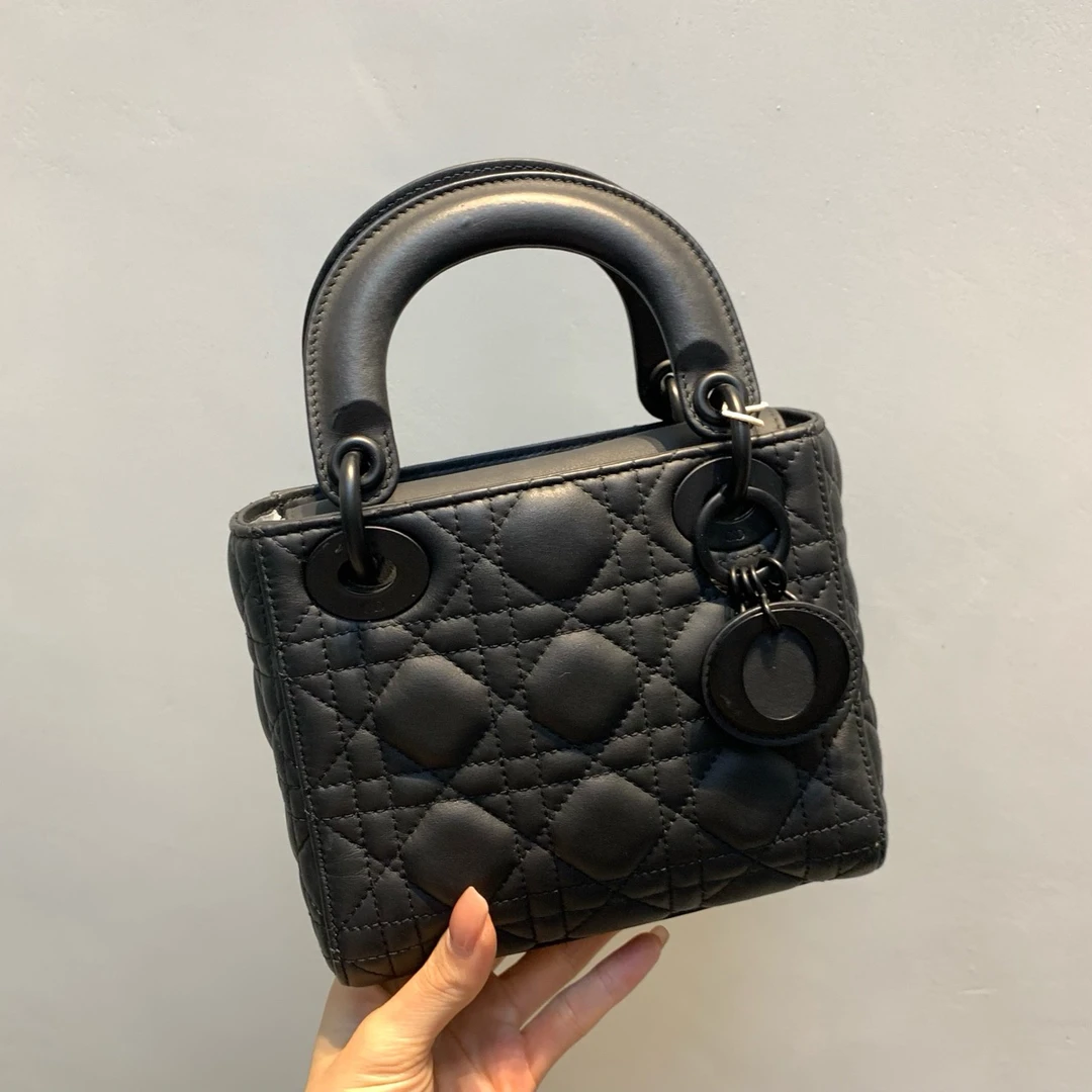 99新 Dior/迪奥 全黑哑光三格戴妃