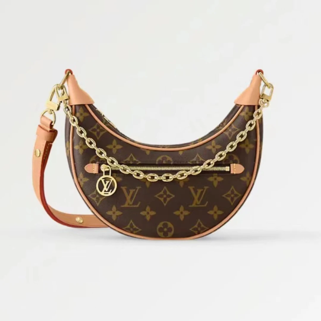 全新未使用 LouisVuitton/路易威登 月亮包经典老花单肩斜挎包