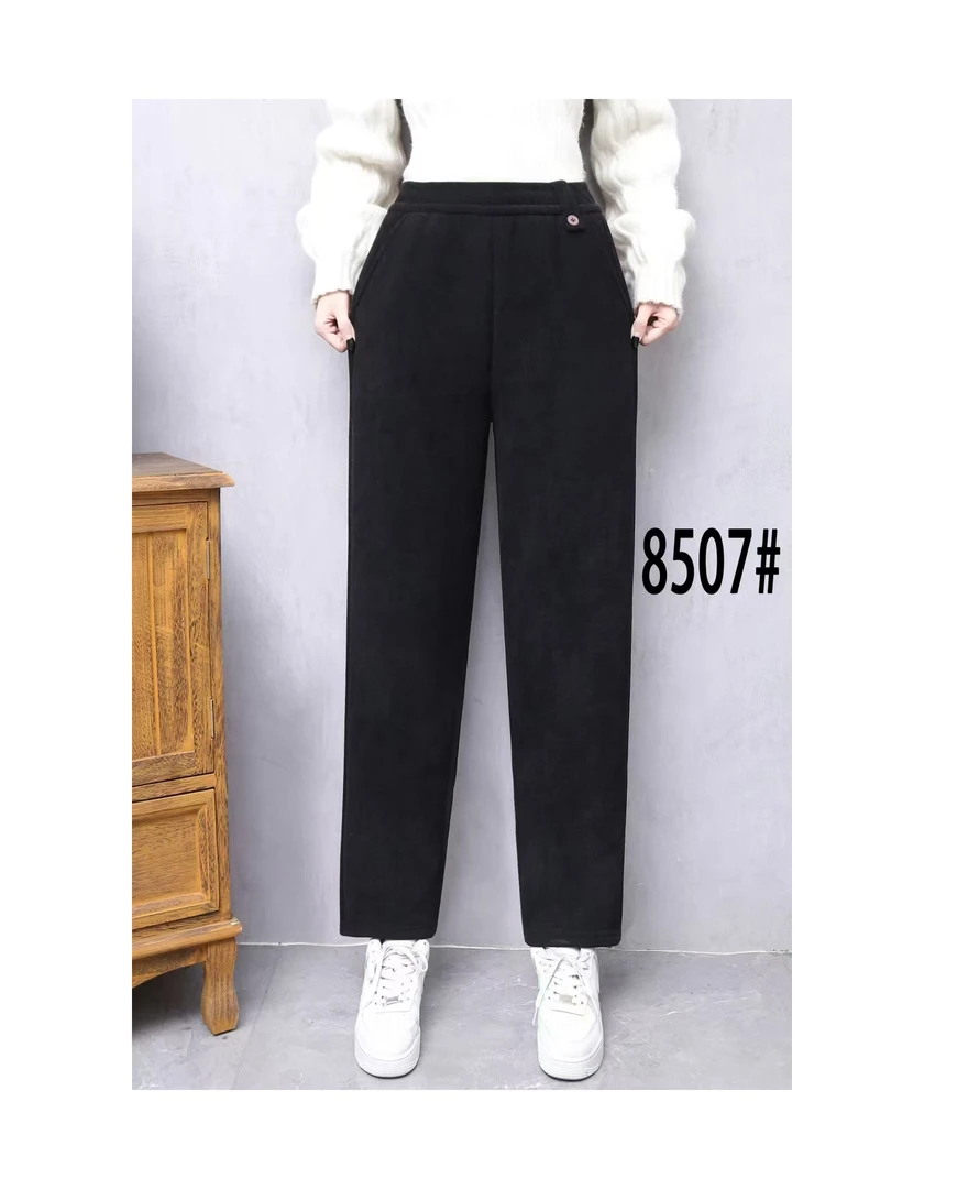 2024-冬季加厚绒显瘦净版老爹裤 8507