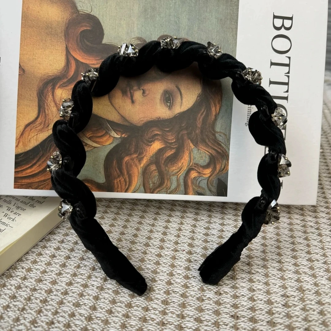 蝴蝶波浪带防滑齿发箍气质百搭发箍优雅百搭时尚头箍