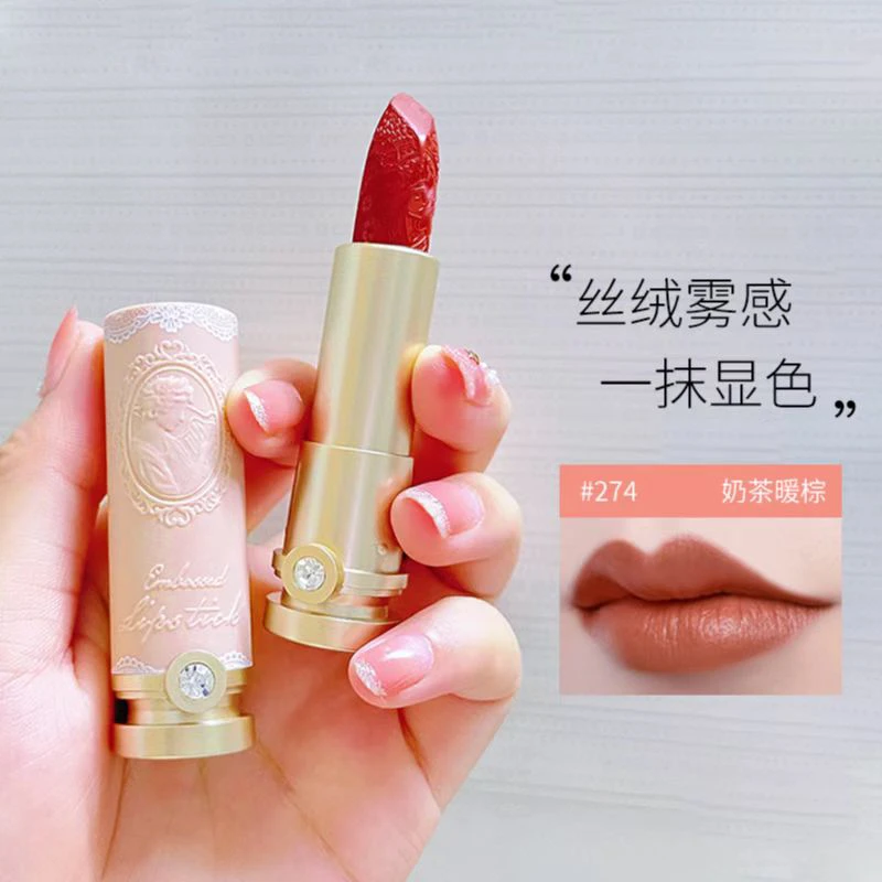 【雪姐专属】丽莉薇艺术浮雕防水口红雾面丝绒哑光显白好上色复古