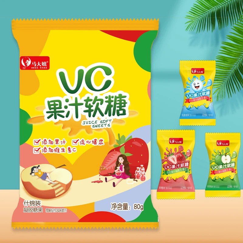 马大姐VC果汁软糖Q弹软糯 多种口味 80g/袋