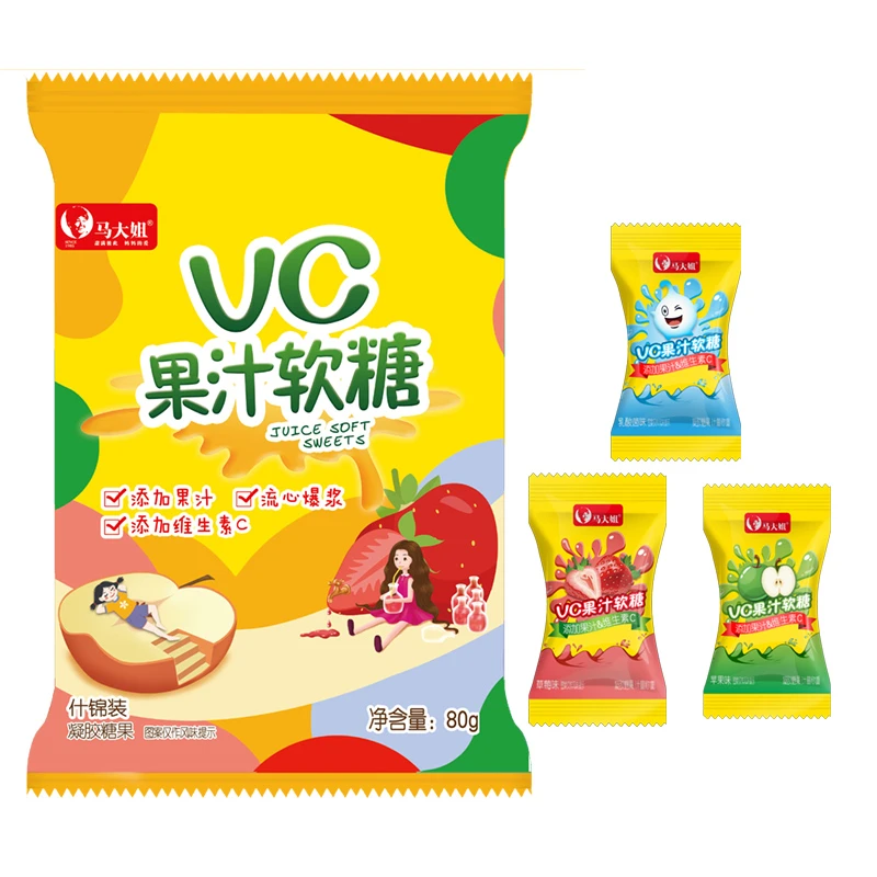 马大姐vc果汁软糖80g/袋Q弹软糯 口味多样