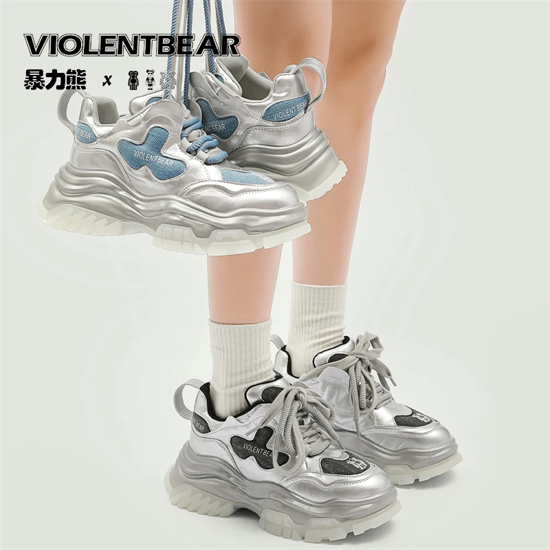 时尚百搭潮流厚底拼接网面老爹鞋女ins7922