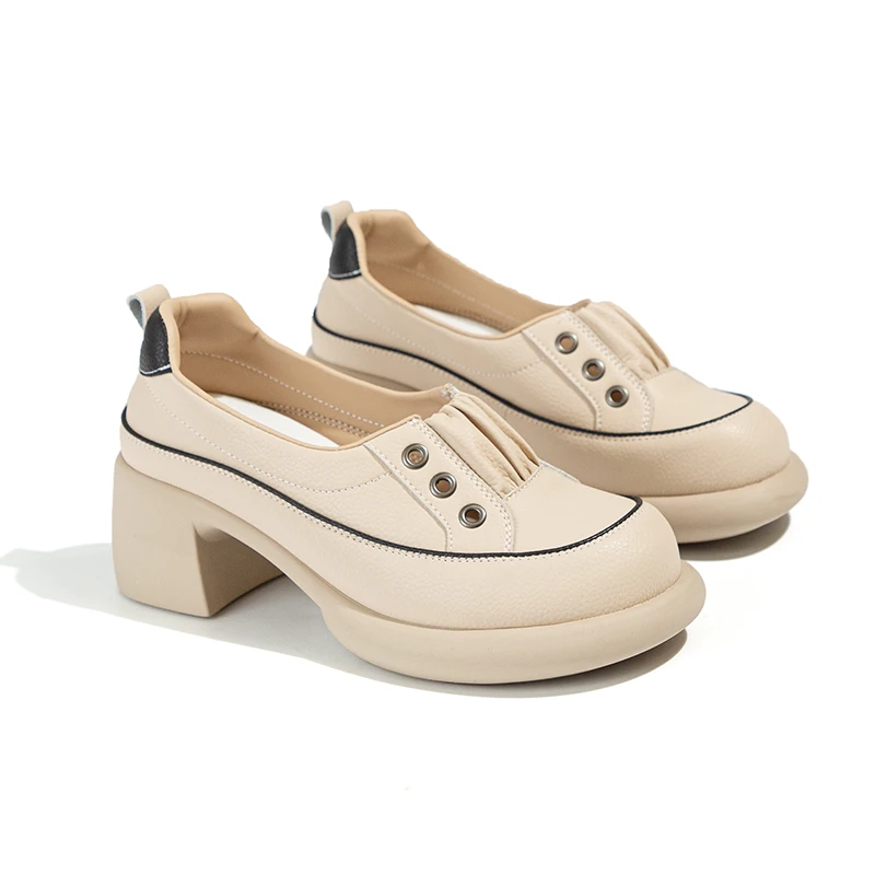 雨土品牌正品休闲鞋女2024夏秋季新款厚底时尚百搭透气松糕增高鞋