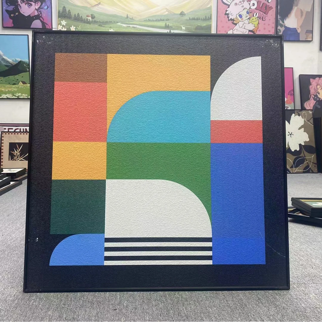 砂岩画小众艺术ins风高级感轻奢现代客厅沙发背景墙落地画8080