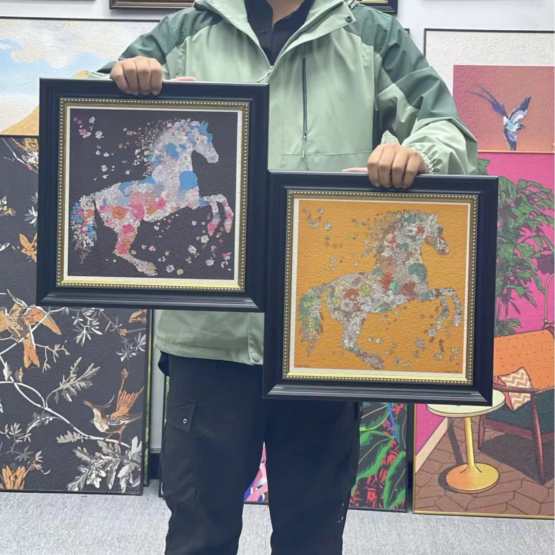 马到成功装饰画客厅沙发靠背画落地画玄关挂画走廊过道背景墙4040