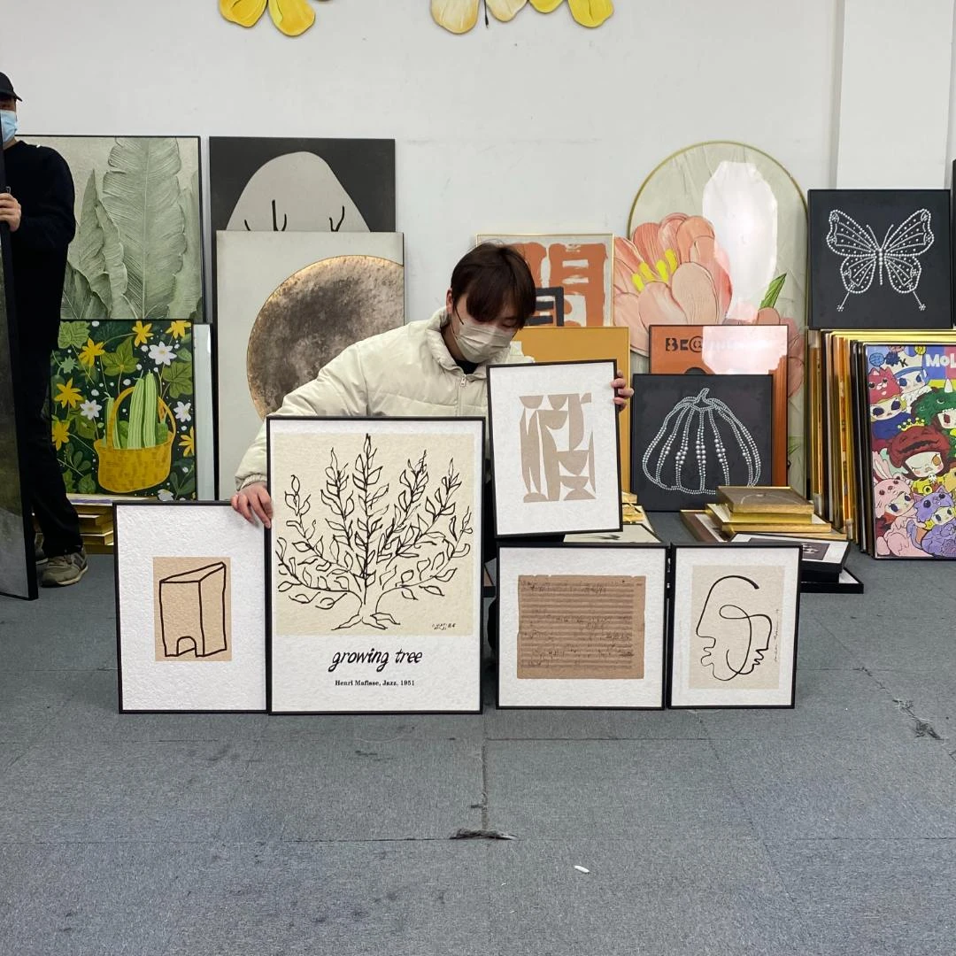 法式装饰画客厅沙发背景墙挂画组合复古壁画奶油风轻奢中古500