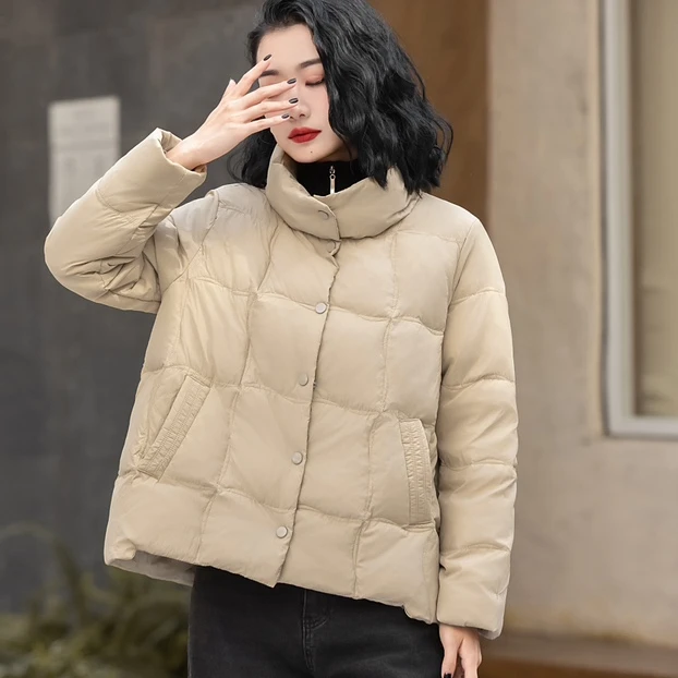 门店在售268！休闲时尚立领保暖短款百搭宽松潮流羽绒服#2387
