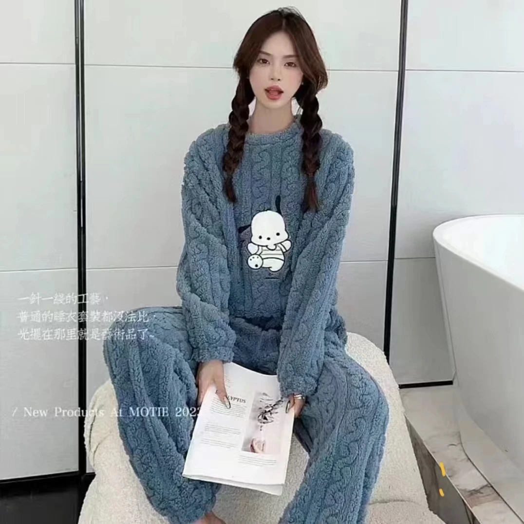 1688秋冬长袖提花舒绒加厚可外穿哈帕狗家居服G