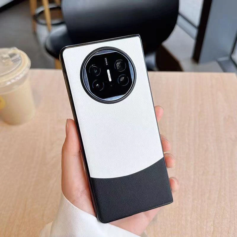 屏创意拼接熊猫x5典藏版matex3高级感超薄素皮耐摔男女全包保护壳