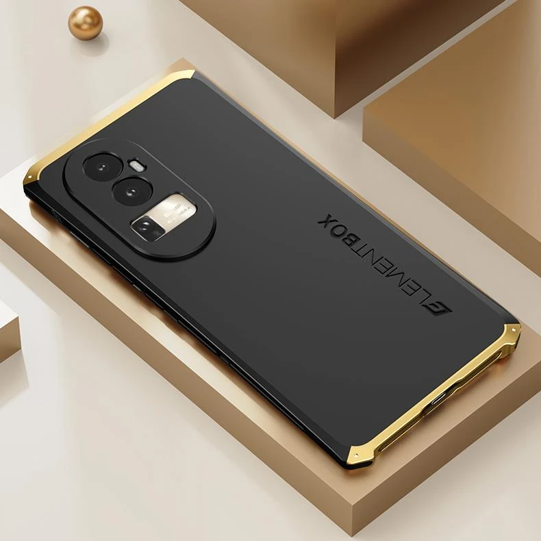 OPPOReno10手机保护壳新款金属边框Reno10pro防摔磨砂撞色保护套