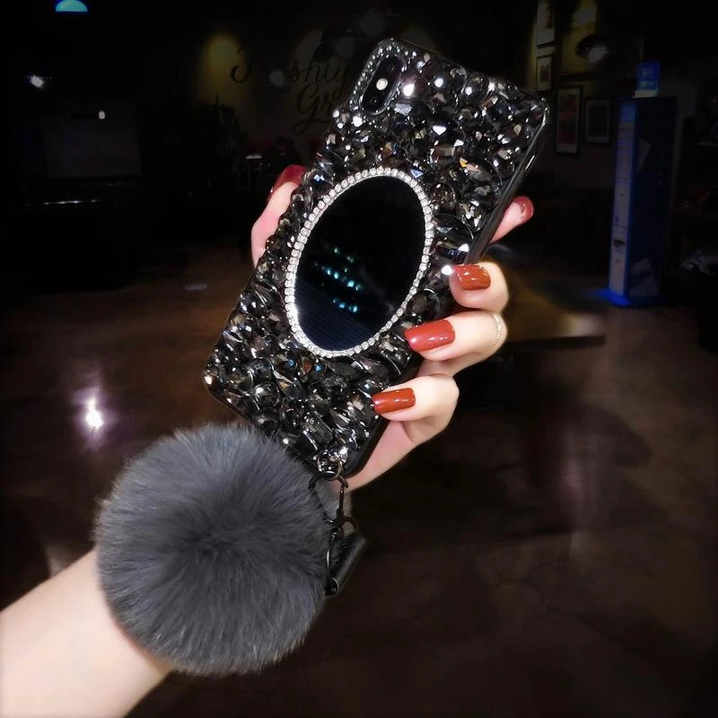 14promax网红11镜子全包XR高级感15Pro毛球13Pro补妆镜15Promax14