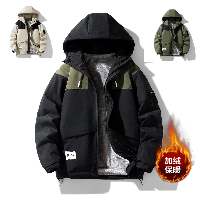 JEEP吉普【M-8XL】外套男冬季韩版加绒加厚潮流夹克男痞帅休闲百