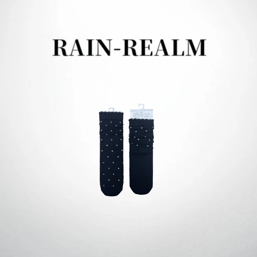 【Rain realm】秋冬长筒波点堆堆羊绒袜