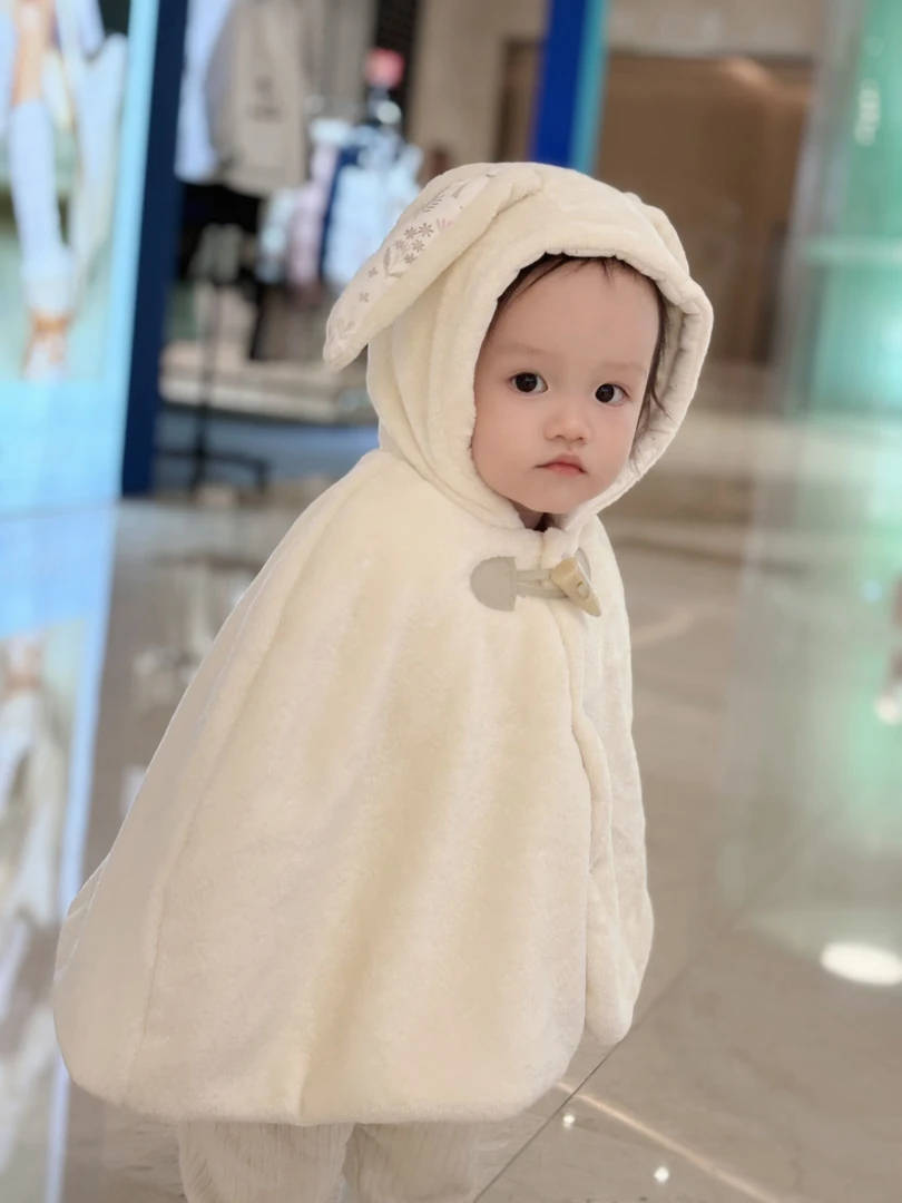 小雨家婴童优选婴幼儿服饰婴儿童装新款白色斗篷