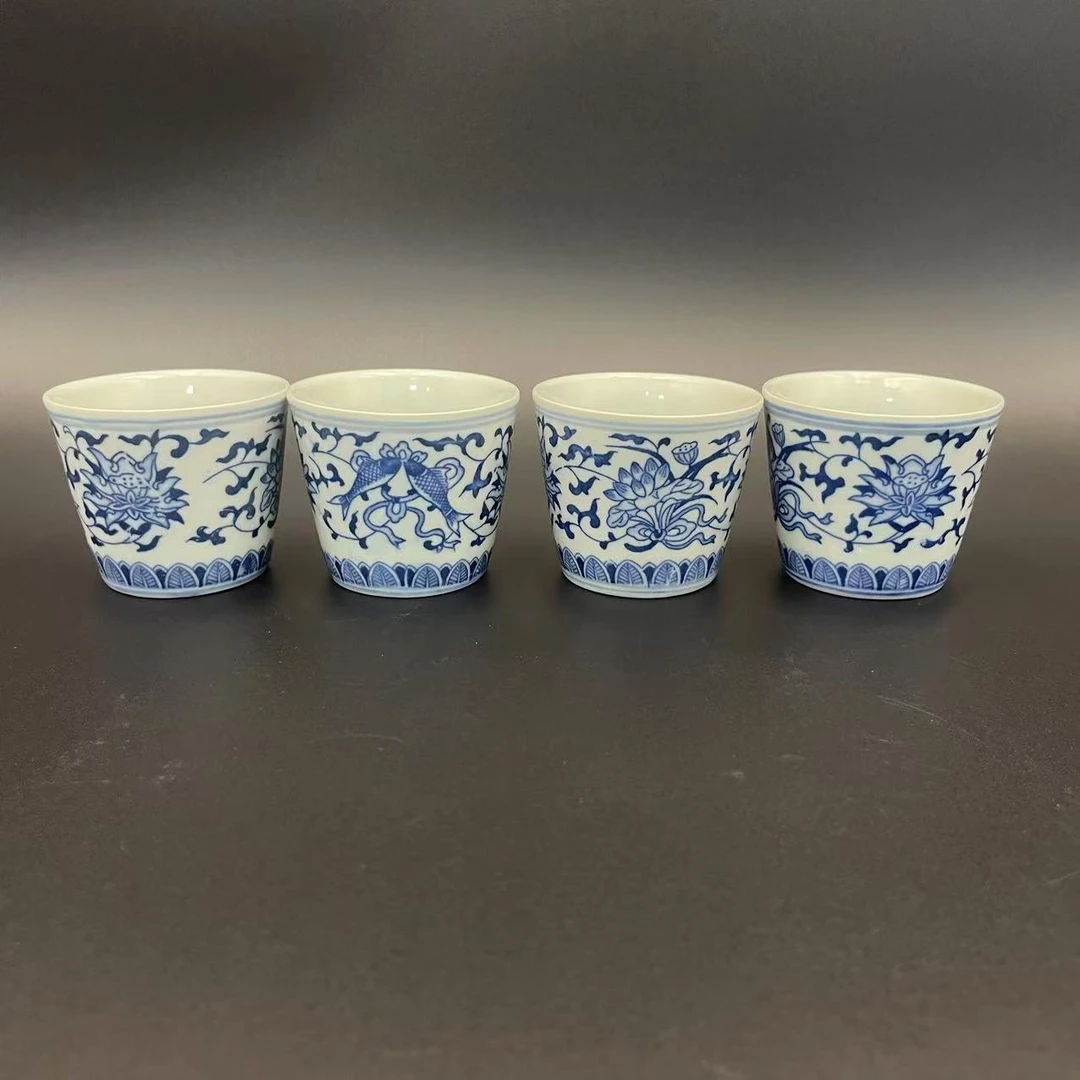 福利.杯子摆件（吉庆有余青花马蹄杯）