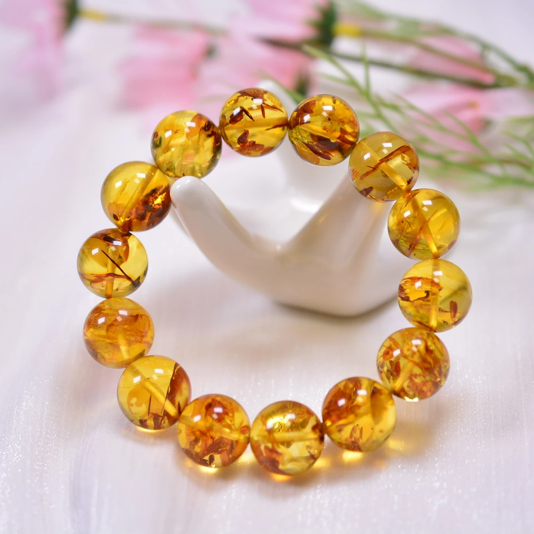 晨玺珠宝-花珀15+单圈手串珍藏级俄罗斯天然琥珀百搭精美手链礼物