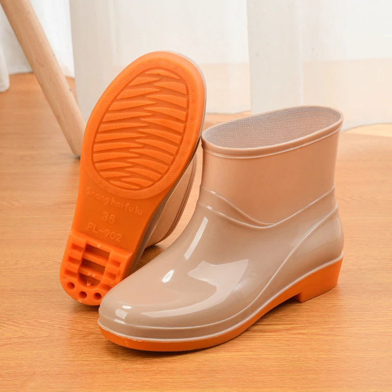 短筒雨鞋女成人低帮防水鞋时尚外穿雨靴防滑保暖水靴胶鞋厨房洗车
