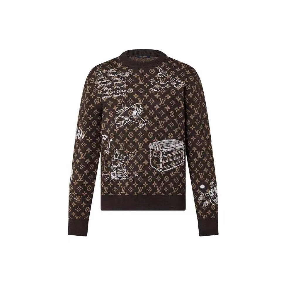 全新未使用 LouisVuitton/路易威登 满印圆领长袖针织衫HPN95W
