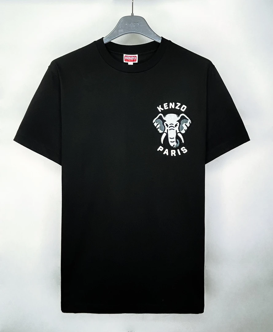 全新未使用 KENZO/肯佐 m 24春夏黑色大象印花男士 PFE55TS1884SG