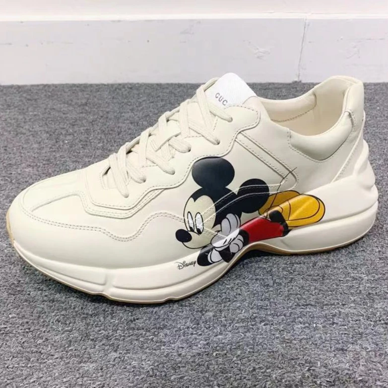 全新未使用 GUCCI/古驰 M 迪斯尼合作款米奇印花老爹鞋601370