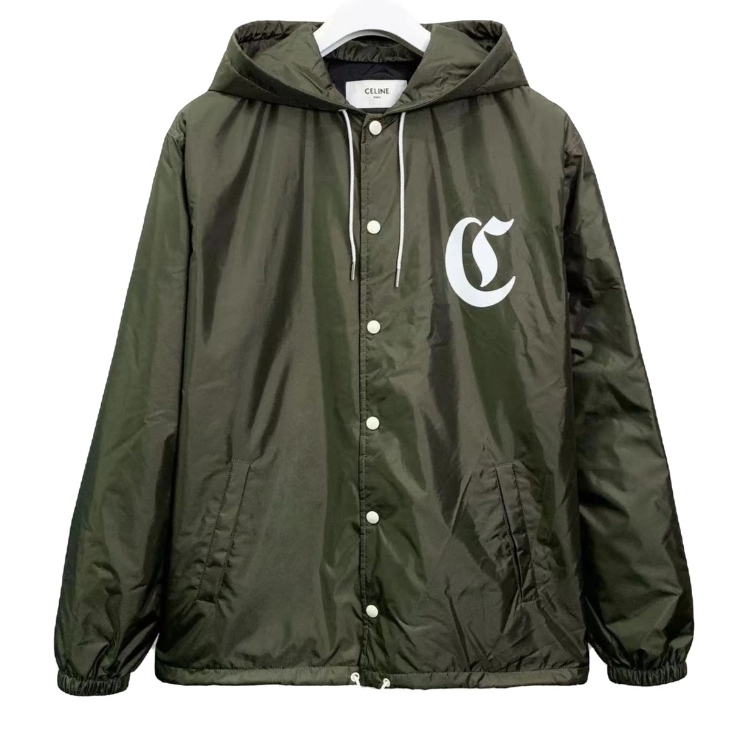 全新未使用 Celine/思琳 24春夏后背字母LOG印花男风衣外套 2W694